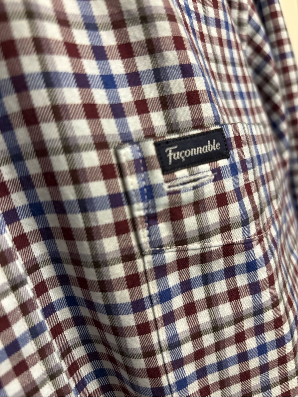 Façonnable Classique Men’s Large Tall Plaid Button Down Shirt 100% Cotton